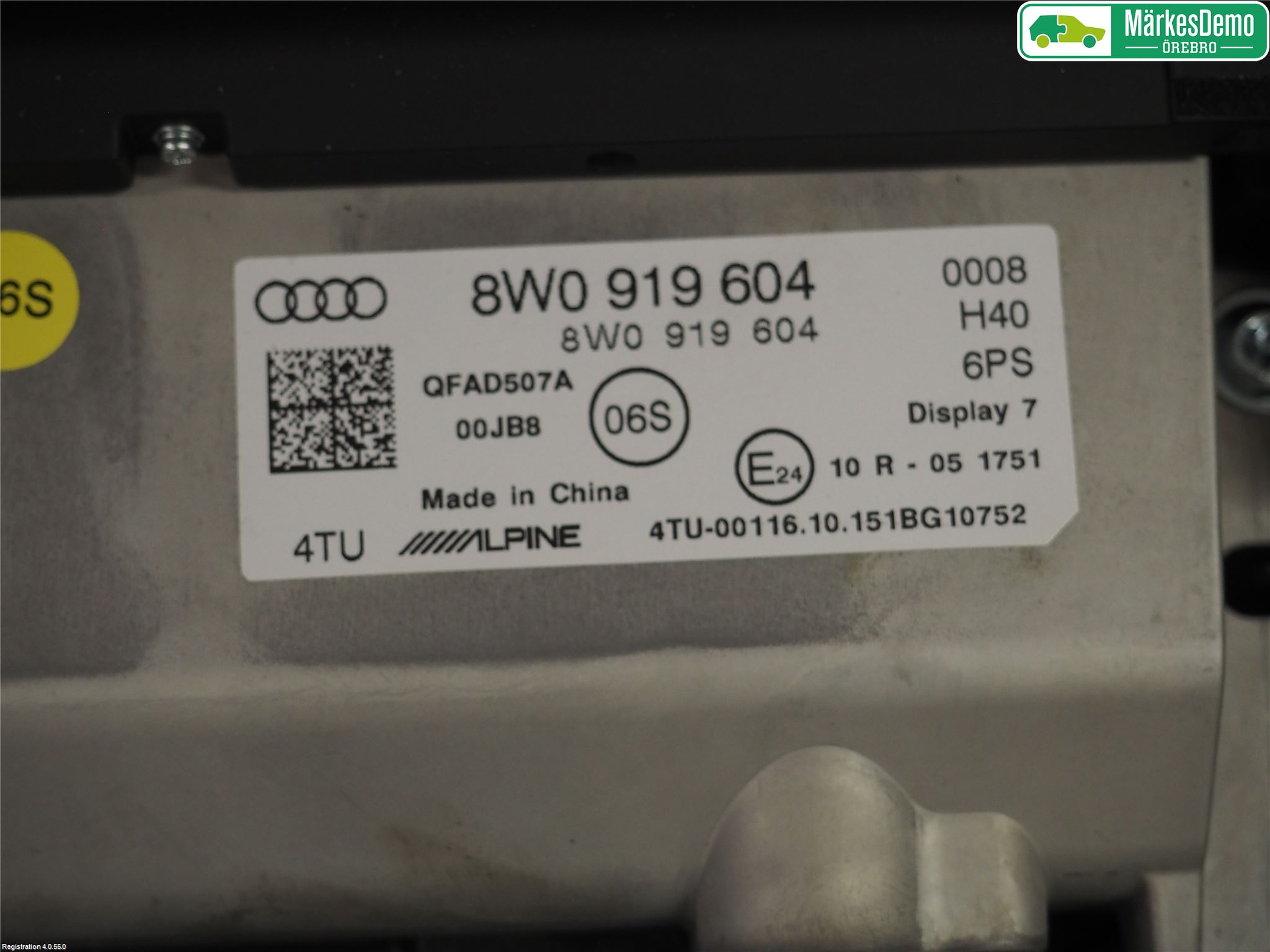 Audi A4/S4 B9 16-19 Multifunktionsdisplay