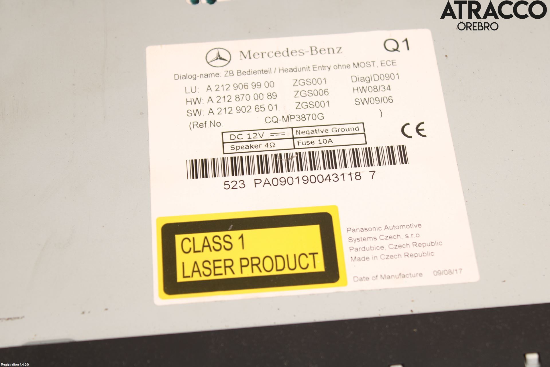 Mercedes-Benz MB E-KLASS (W212) 09-16 Cd Radio - Multimediapanel