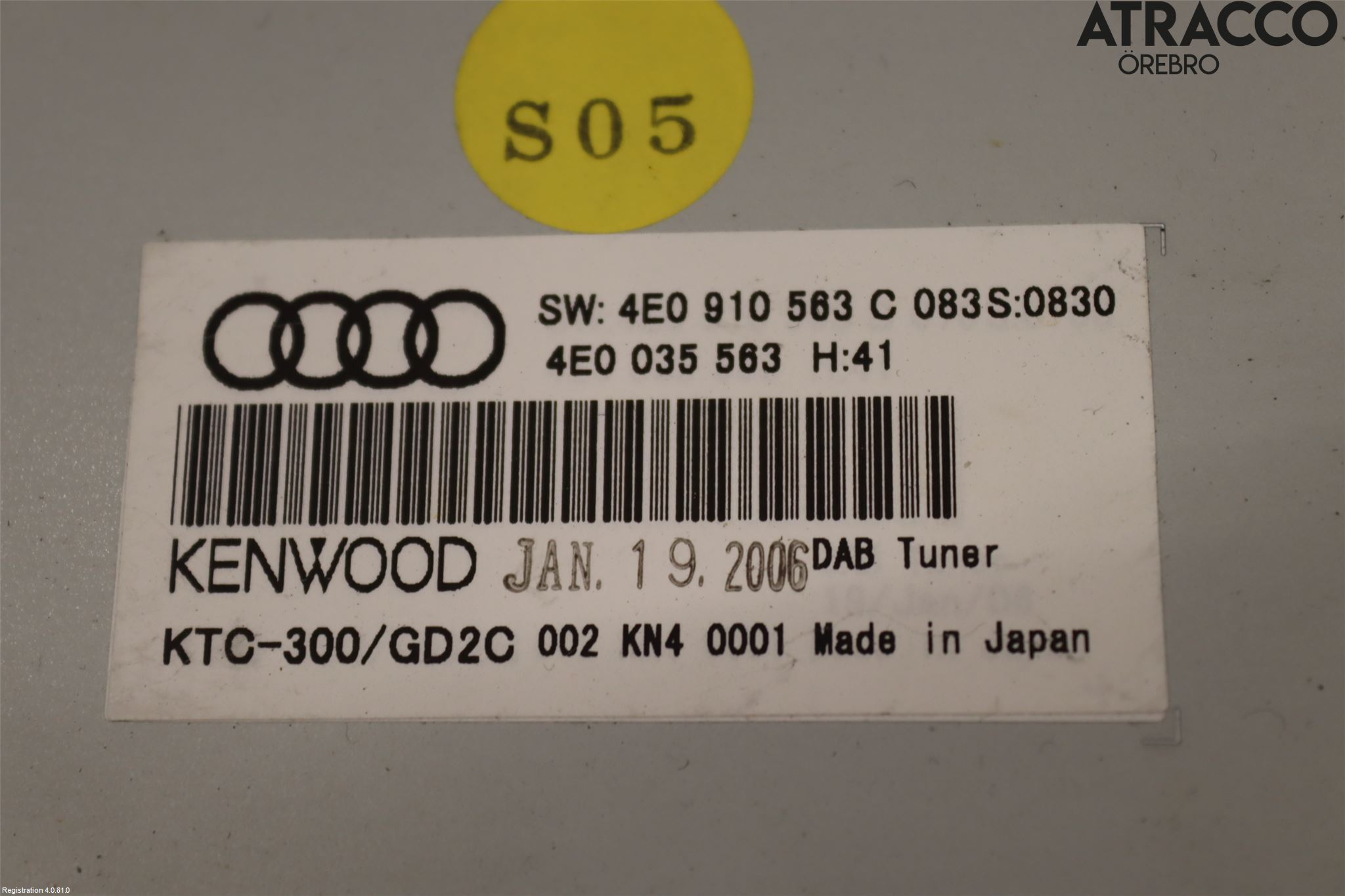 Audi A8/S8 4E  02-09 Radio Övrigt