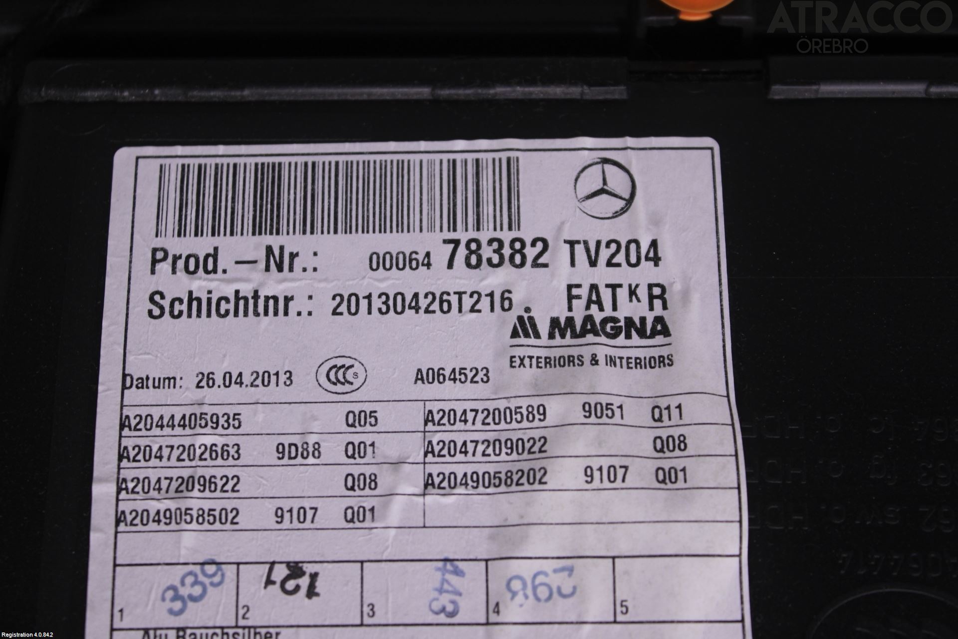 Mercedes-Benz MB C-KLASS (W204) 07-15 Dörrklädsel Hö
