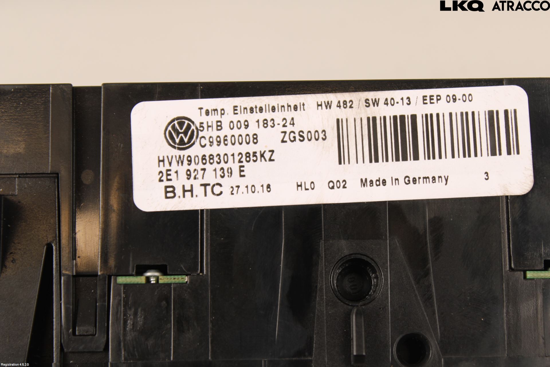 Volkswagen VW CRAFTER 06-16 Ac Styrenhet Ac Manöveren