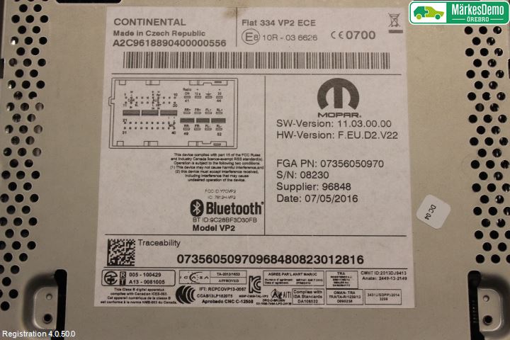 Fiat 500X 15- Cd Radio - Multimediapanel