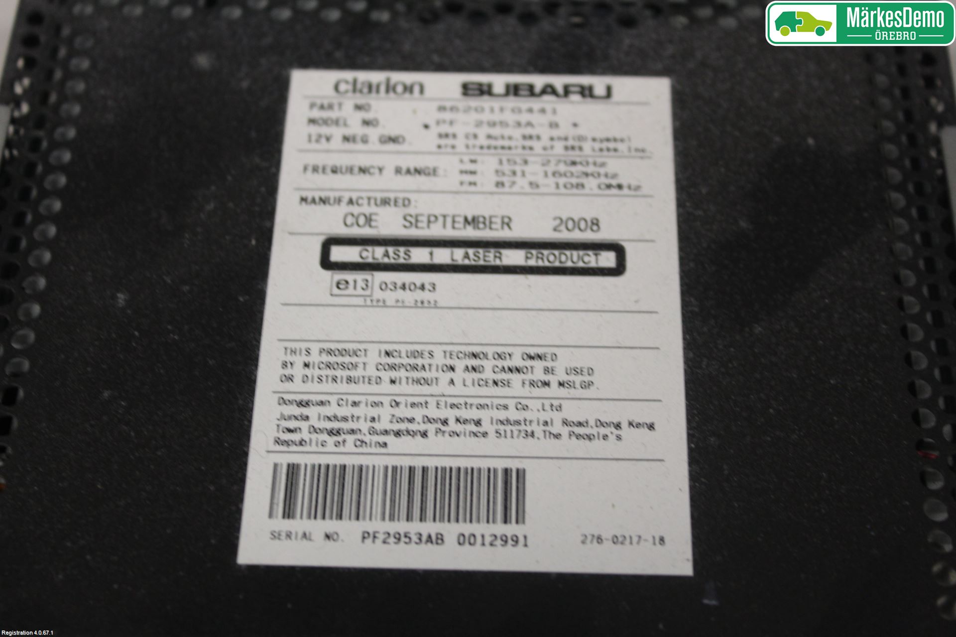 Subaru IMPREZA III 08-11 Cd Radio - Multimediapanel