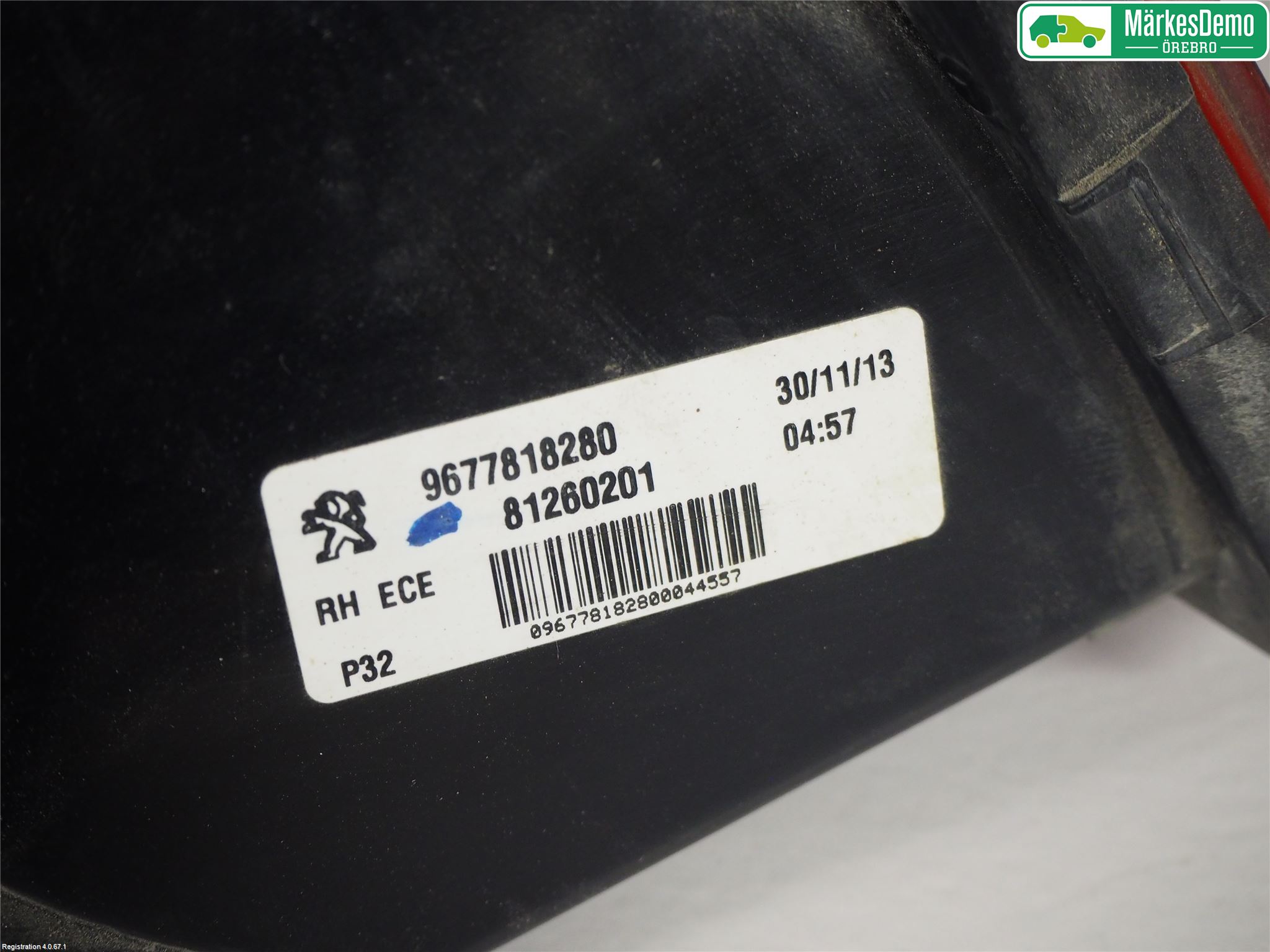 Peugeot 308 14-21 Bakljus Lucka Hö