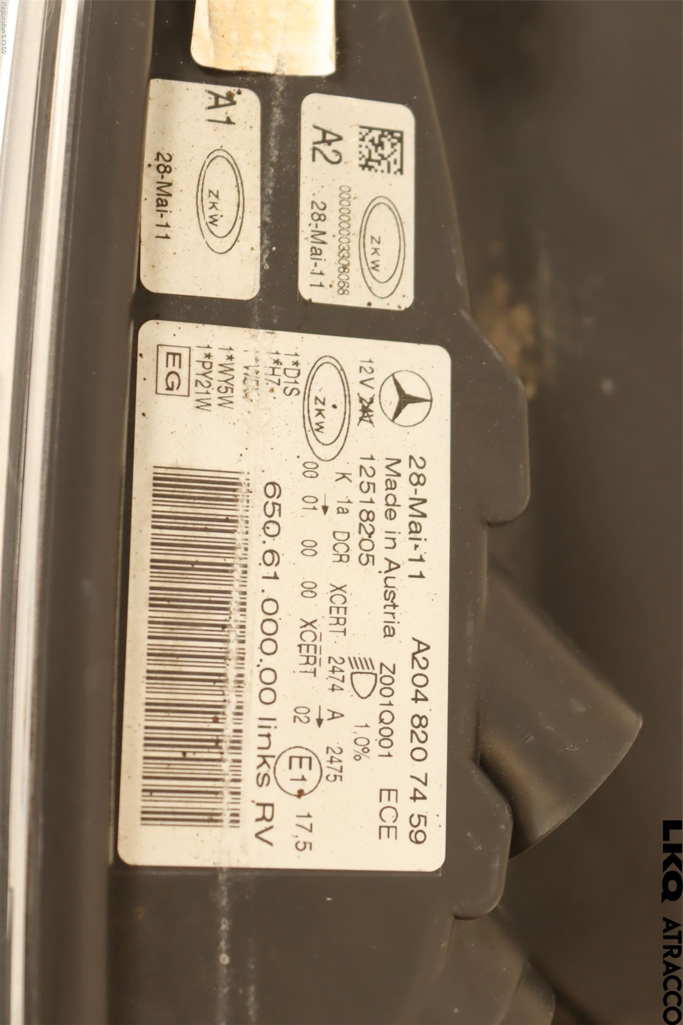 Mercedes-Benz MB GLK-KLASS (X204) 08-16 Strålkastare Vänster