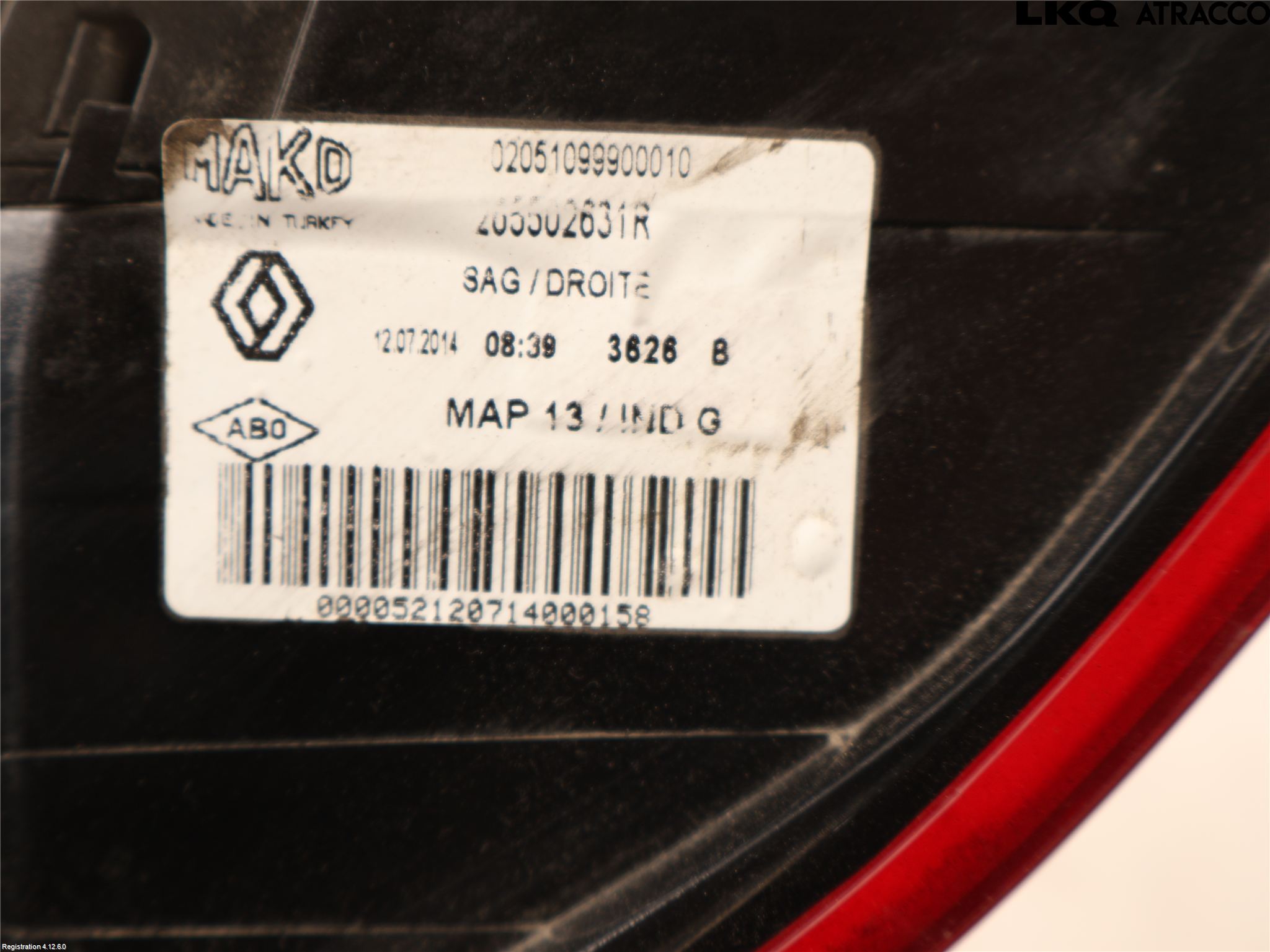 Renault CLIO IV 12-16 Bakljus Höger