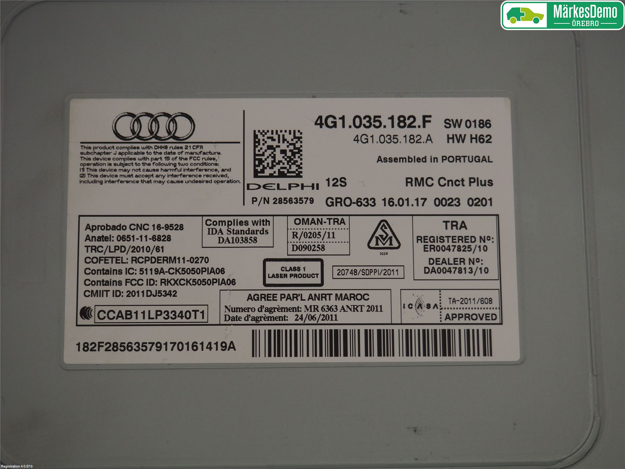 Audi A6/S6 4G 11-18 Cd Radio - Multimediapanel