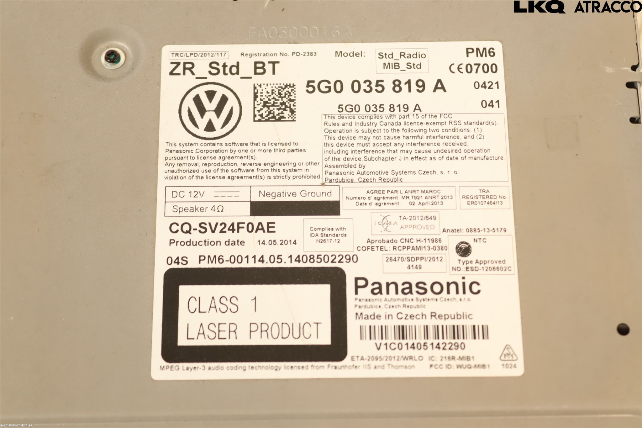 Volkswagen VW GOLF / E-GOLF VII 13-20 Styrenhet Multimedia