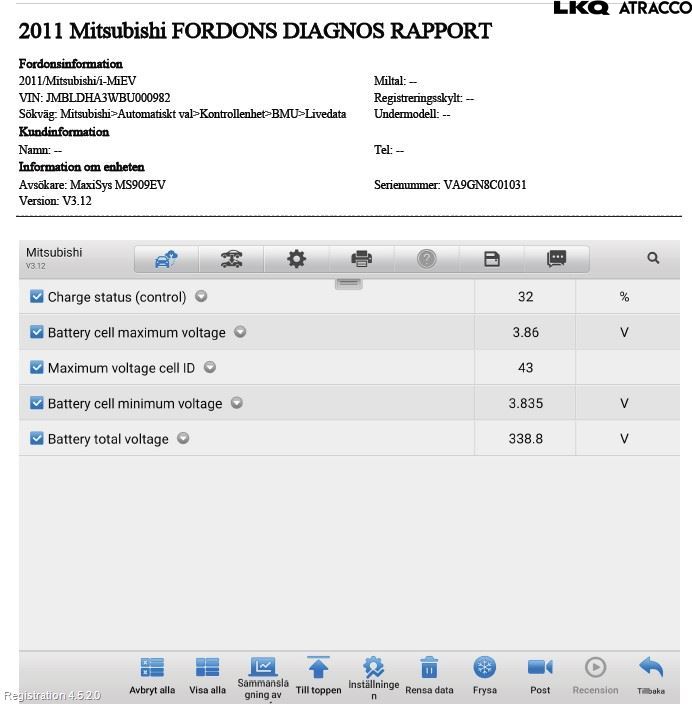 Mitsubishi i-MiEV Batteri Högspänning