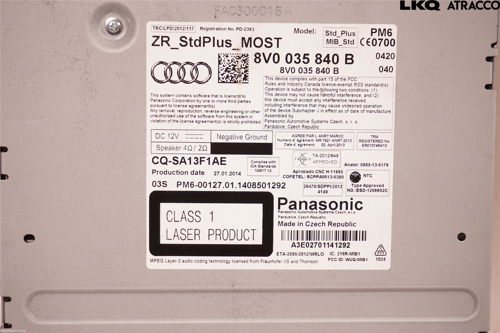 Audi A3/S3 8V 13-20 Styrenhet Multimedia