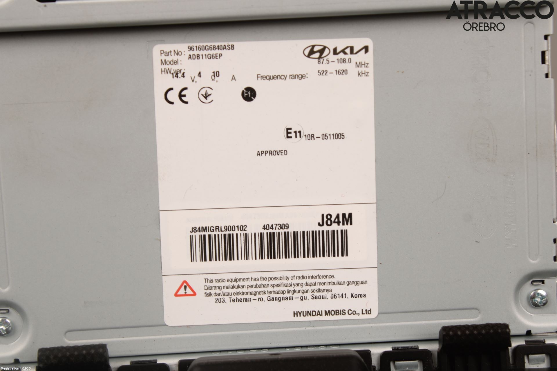 Kia PICANTO 17- Cd Radio - Multimediapanel