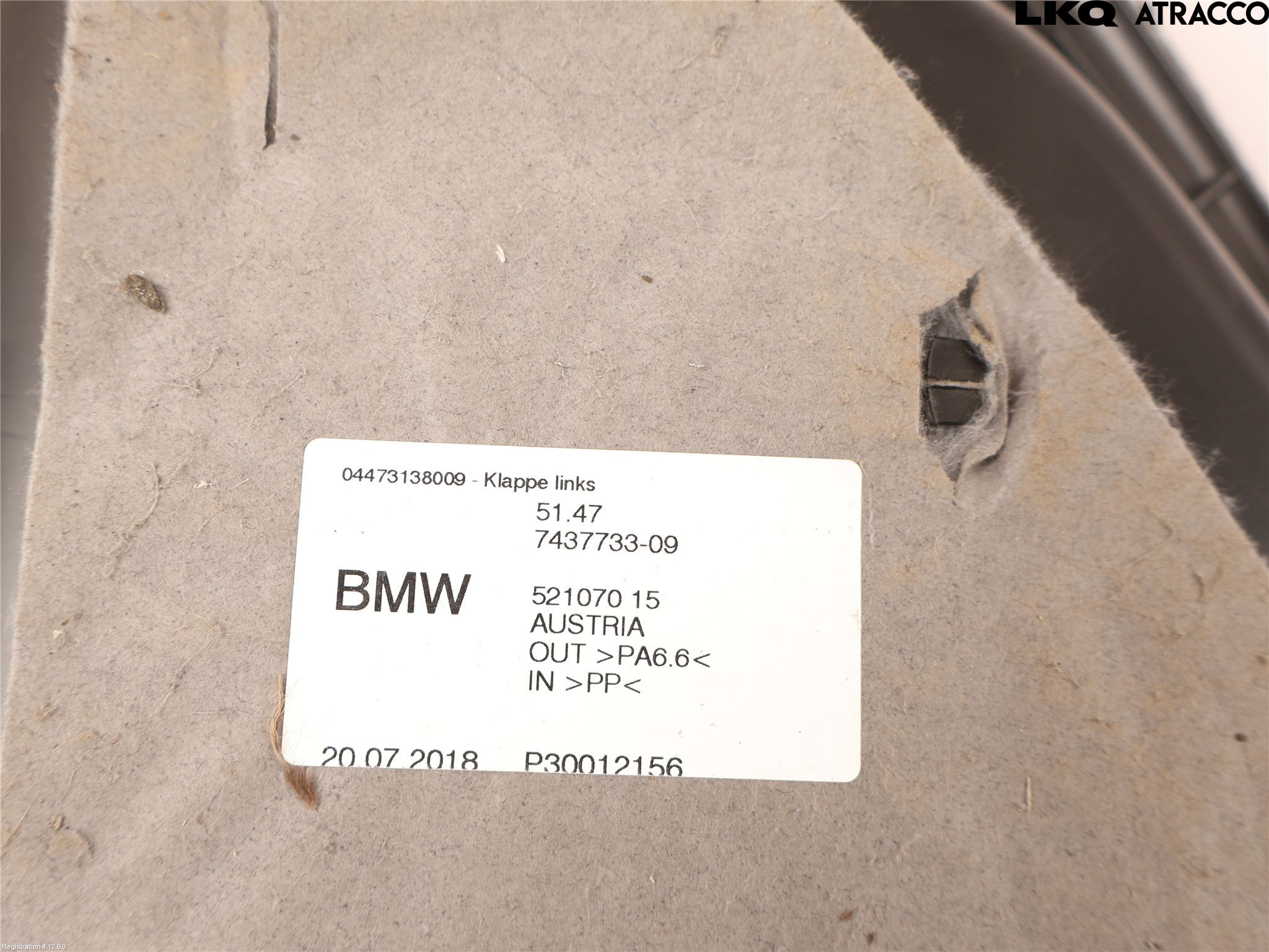 BMW 5 G30/G31/F90 17-23 Inrbagagerumklädsel-Golv