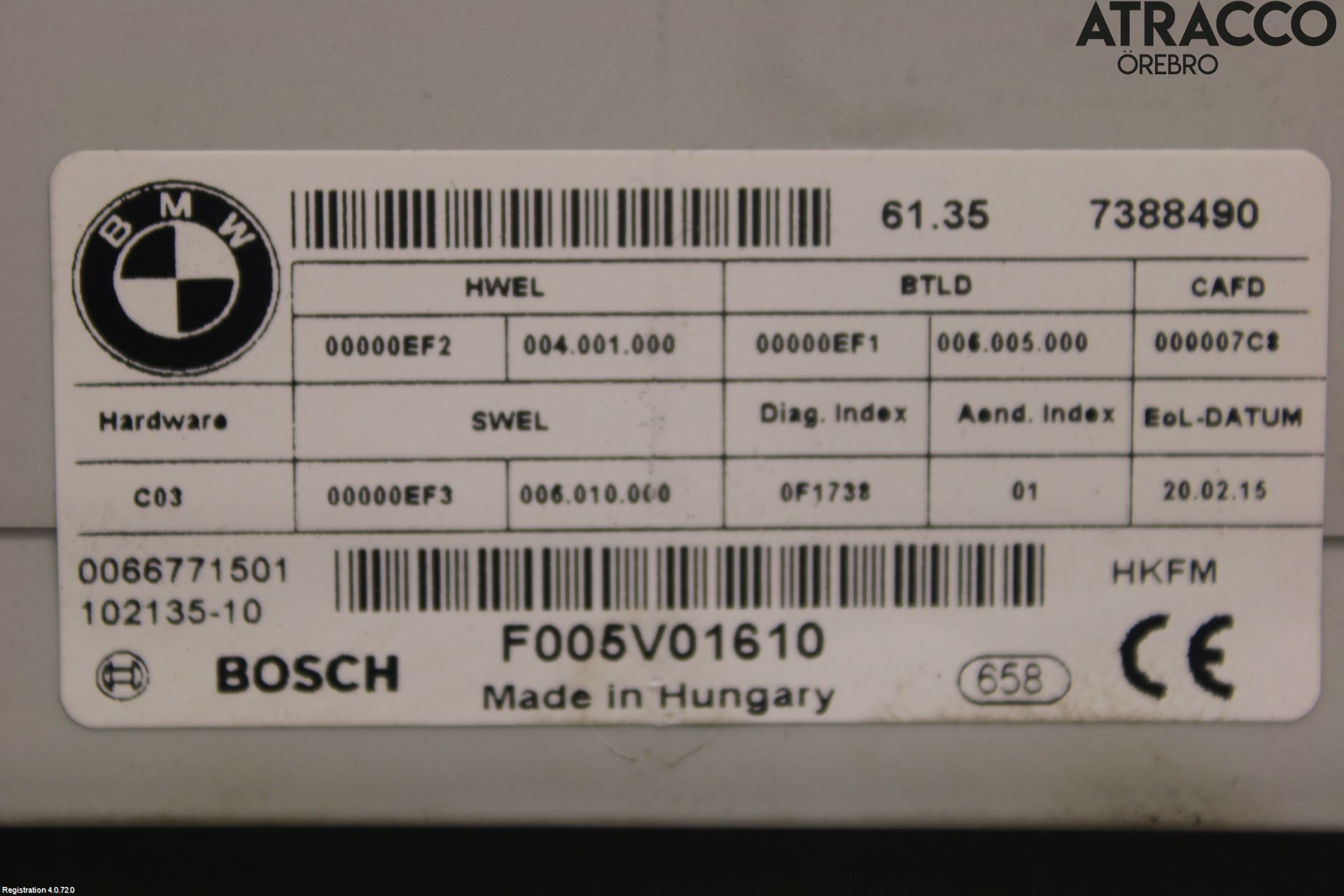 BMW 3 F30/F31/F80 12-19 Styrenhet Baklucka