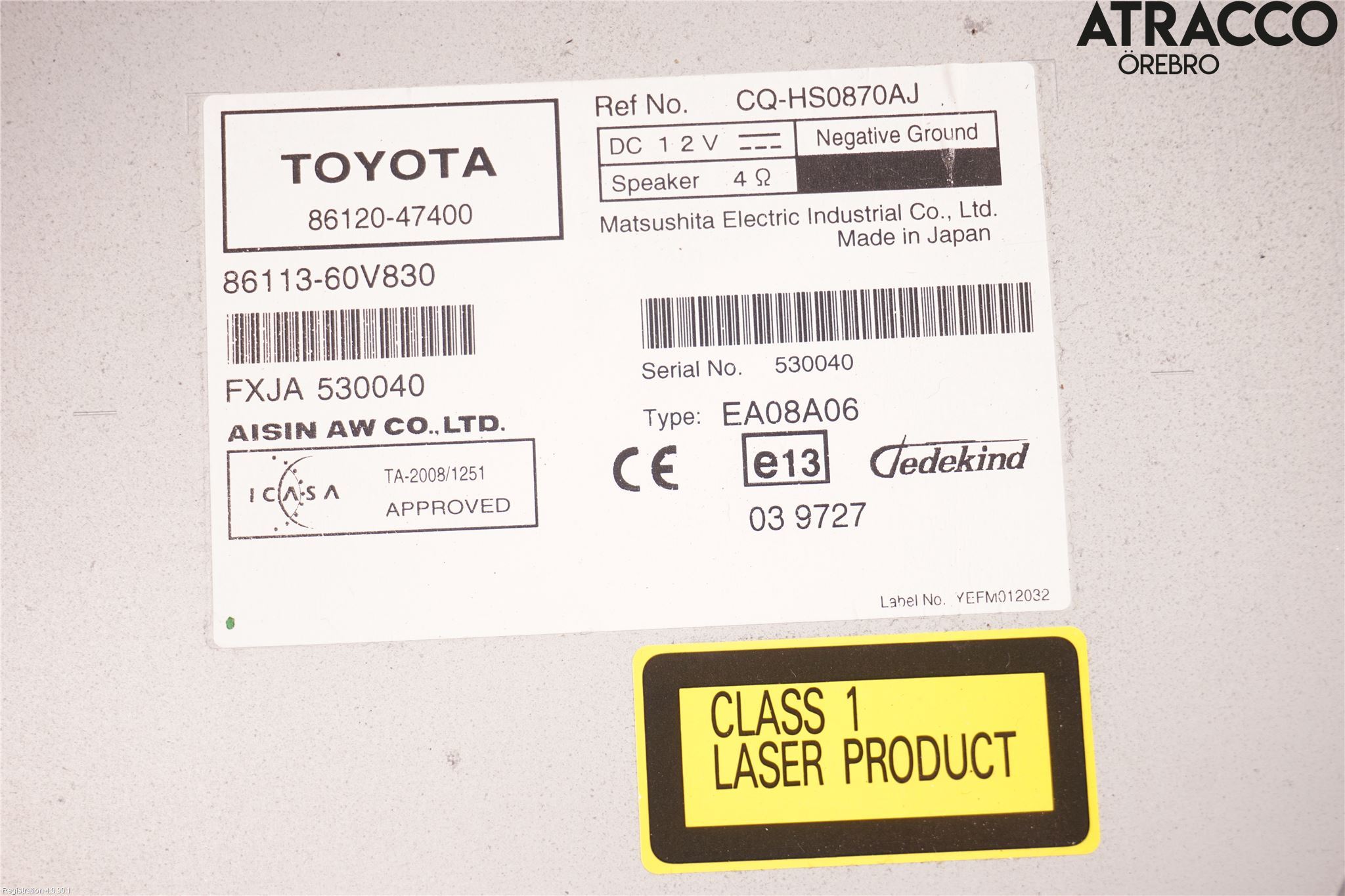 Toyota PRIUS ZVW30 09-20 Cd Radio - Multimediapanel