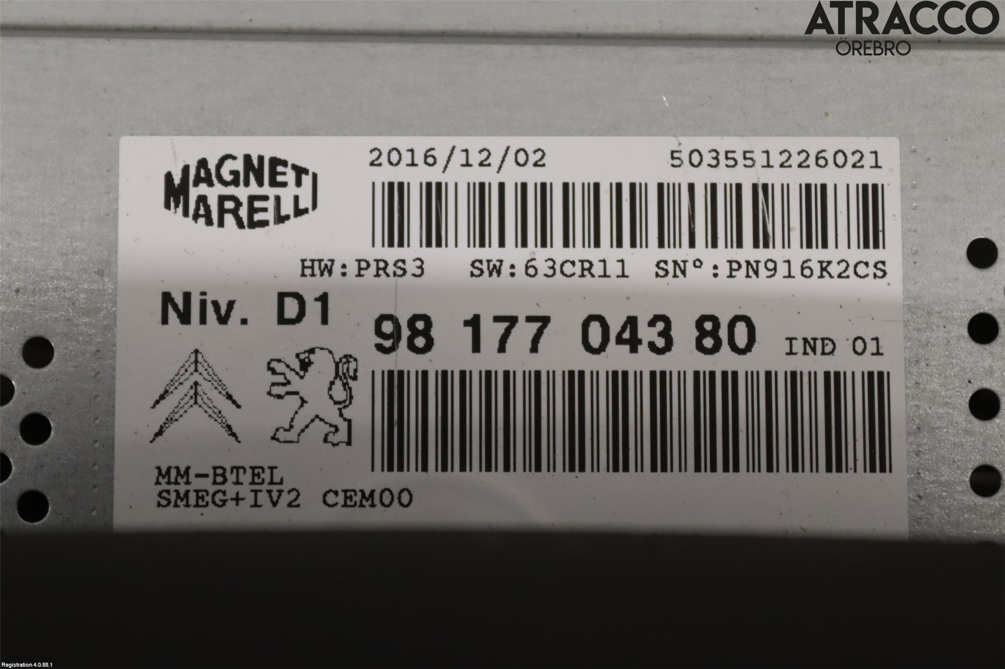 Citroen BERLINGO 08-18 Bildskärm