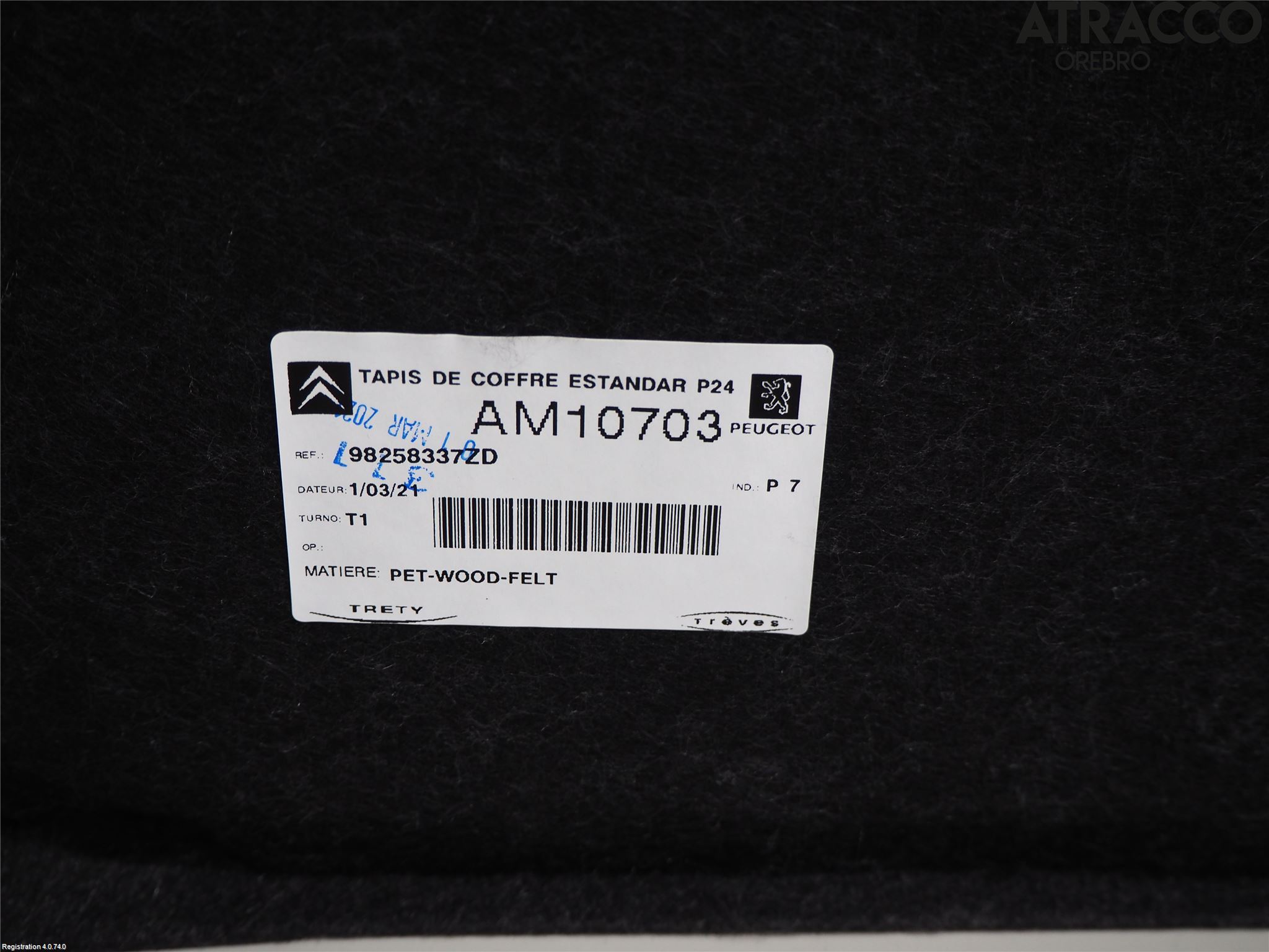 Peugeot 2008 13-20 Bagage Golv