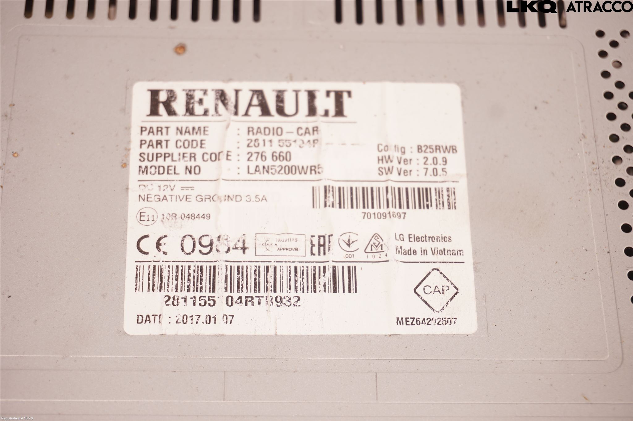 Renault TRAFIC/E-TECH 15- Bildskärm