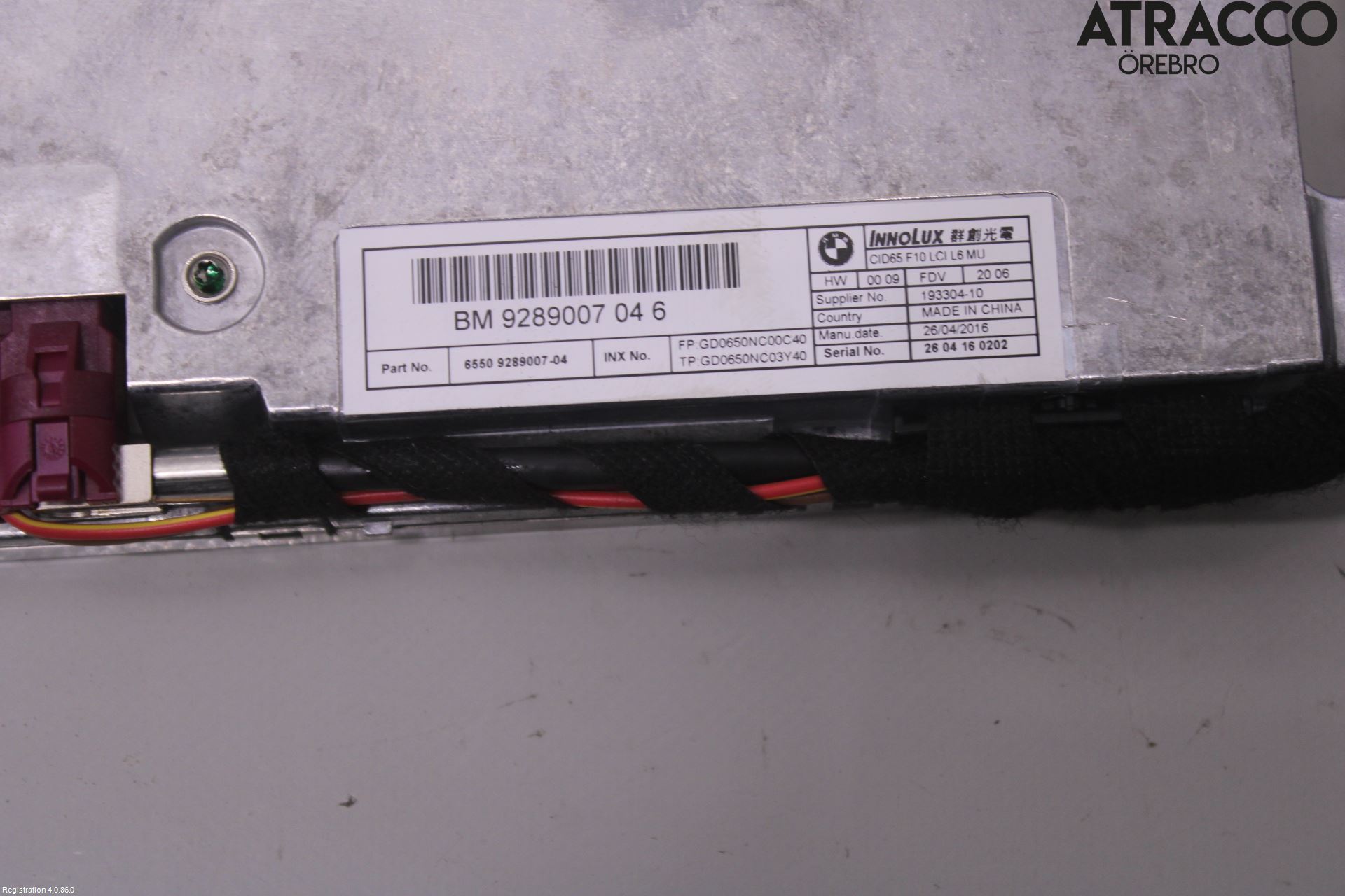 BMW 5 F10/F11/F18 09-17 Bildskärm