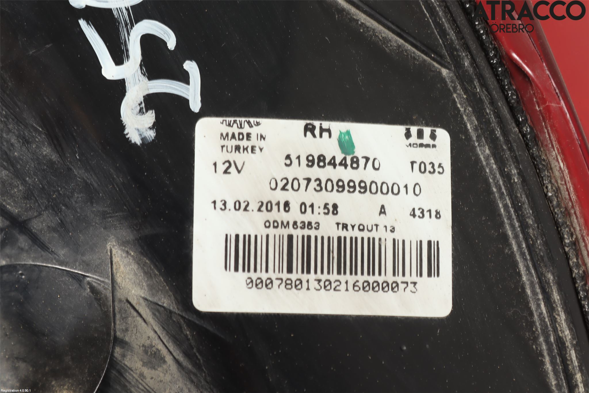 Fiat TIPO/CROSS 16- Bakljus Höger