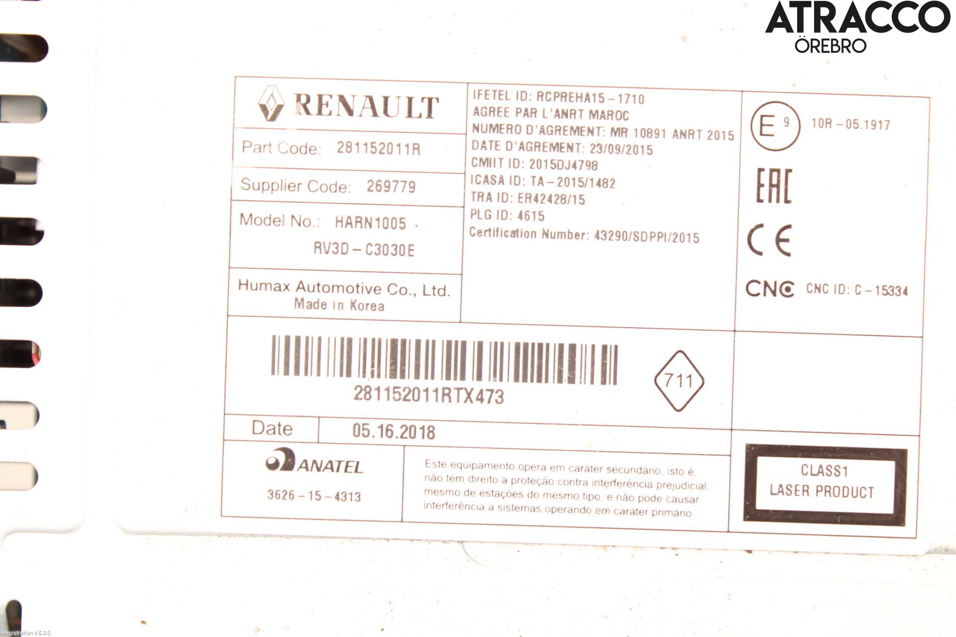 Dacia DOKKER 13- Cd Radio - Multimediapanel