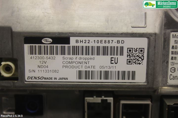 Landrover RANGE ROVER SPORT (L320) 10-13 Bildskärm