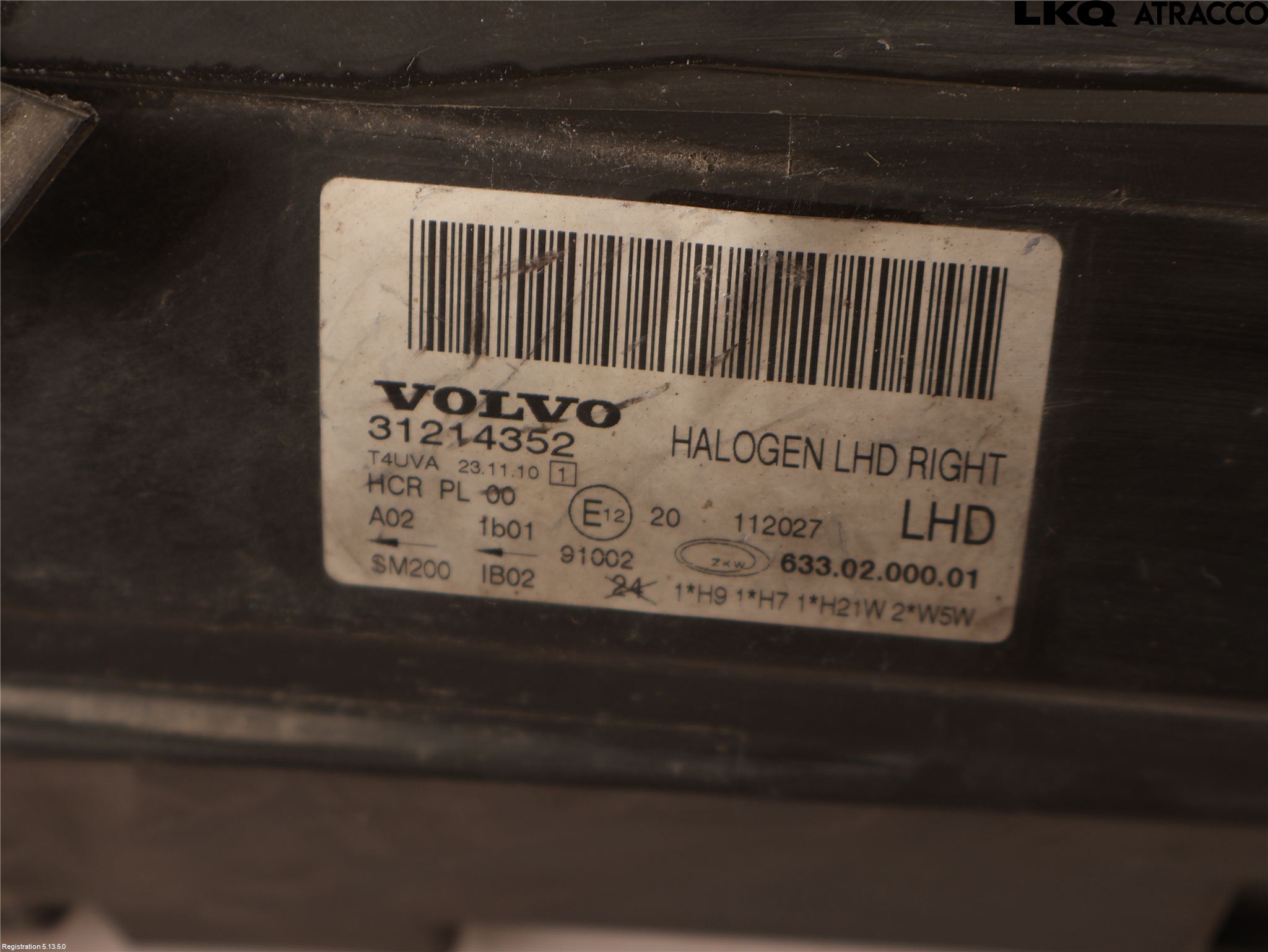Volvo V70 08-13 Strålkastare Höger
