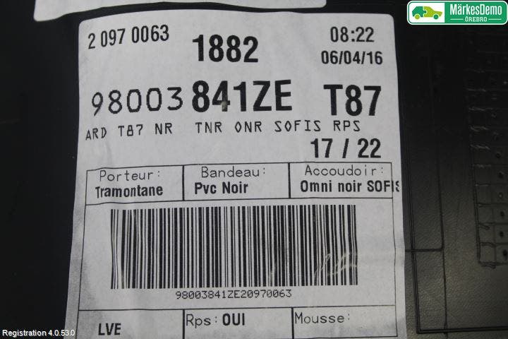 Peugeot 5008 10-16 Dörrklädsel Hö