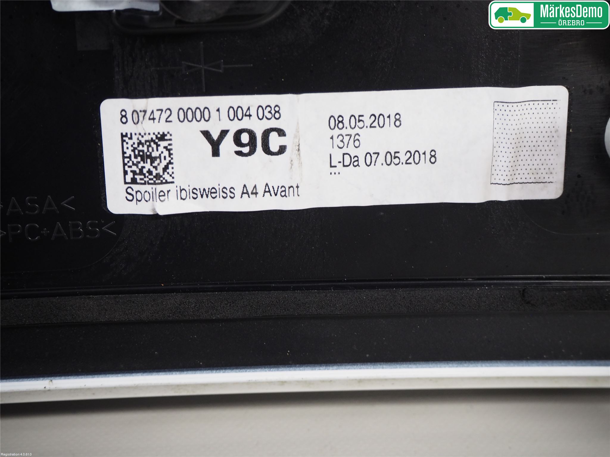 Audi A4/S4 B9 16-19 Spoiler Baklucka