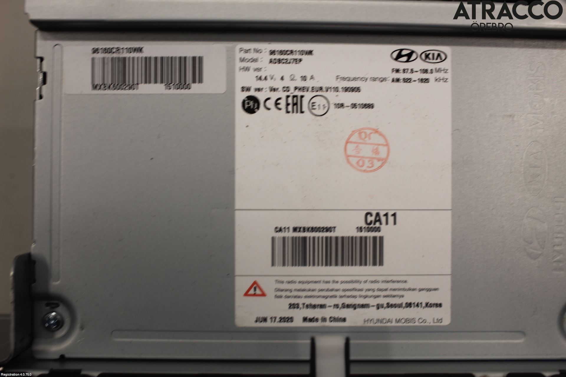 Kia CEED/CEED SW 19- Cd Radio - Multimediapanel