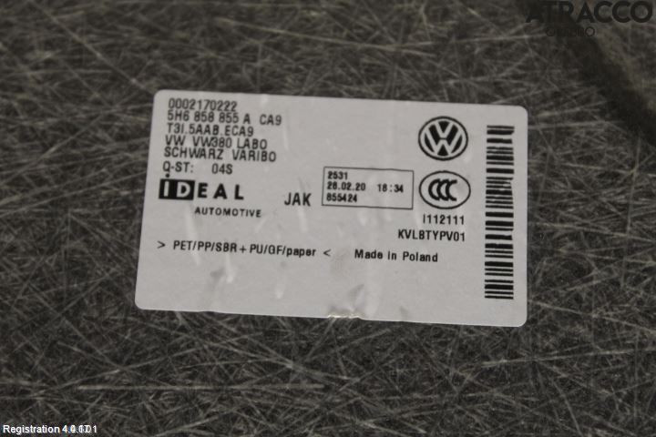 Volkswagen VW GOLF / E-GOLF VIII 20- Bagage Golv