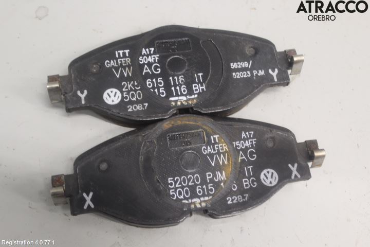 Volkswagen VW CADDY 16-20 Bromsbelägg Fram