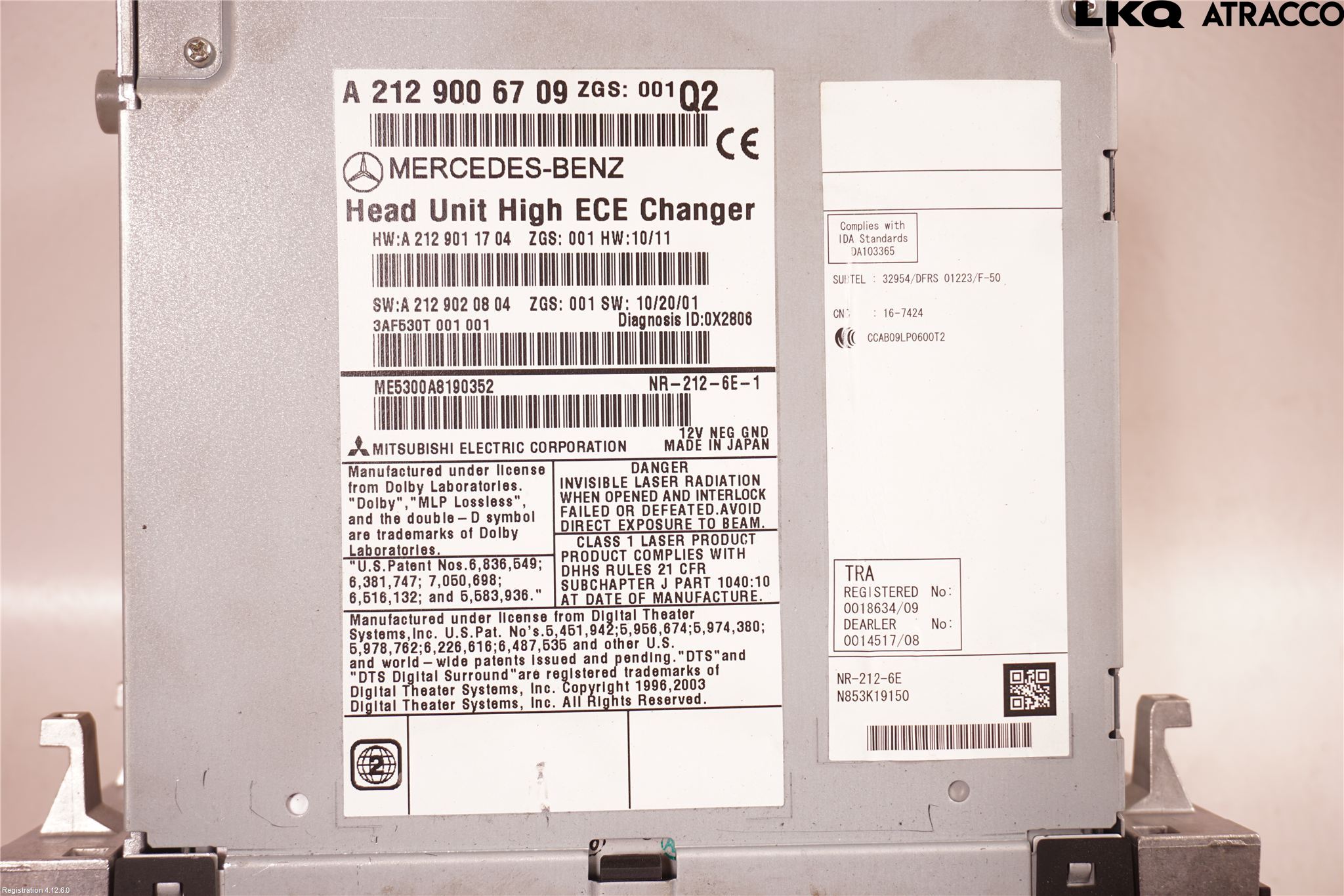 Mercedes-Benz MB E-KLASS (W212) 09-16 Cd Radio - Multimediapanel