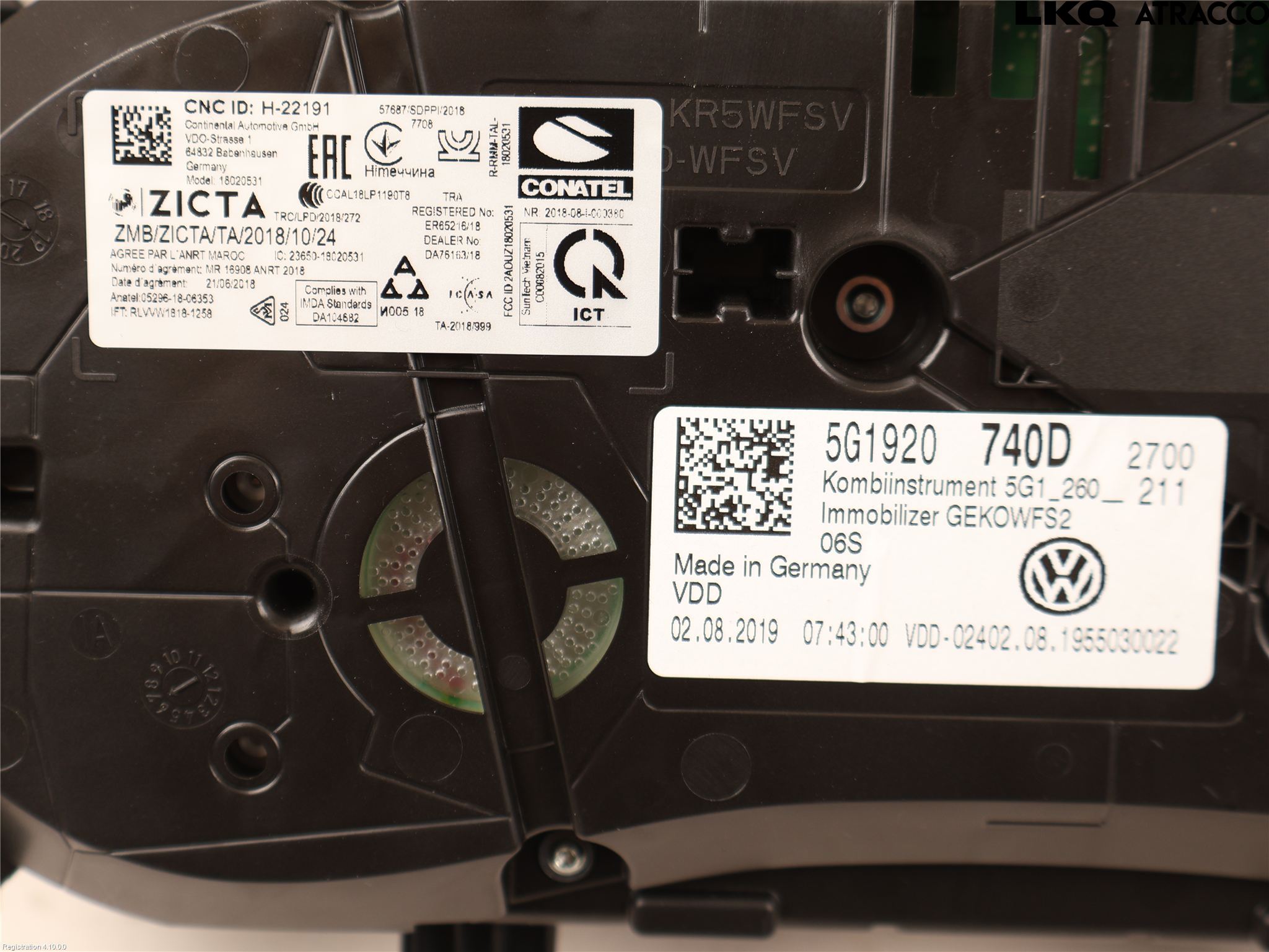 Volkswagen VW GOLF / E-GOLF VII 13-20 Instrument Komb