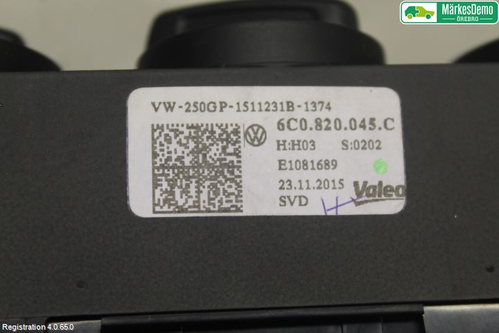 Volkswagen VW POLO 10-17 Ac Styrenhet Ac Manöveren