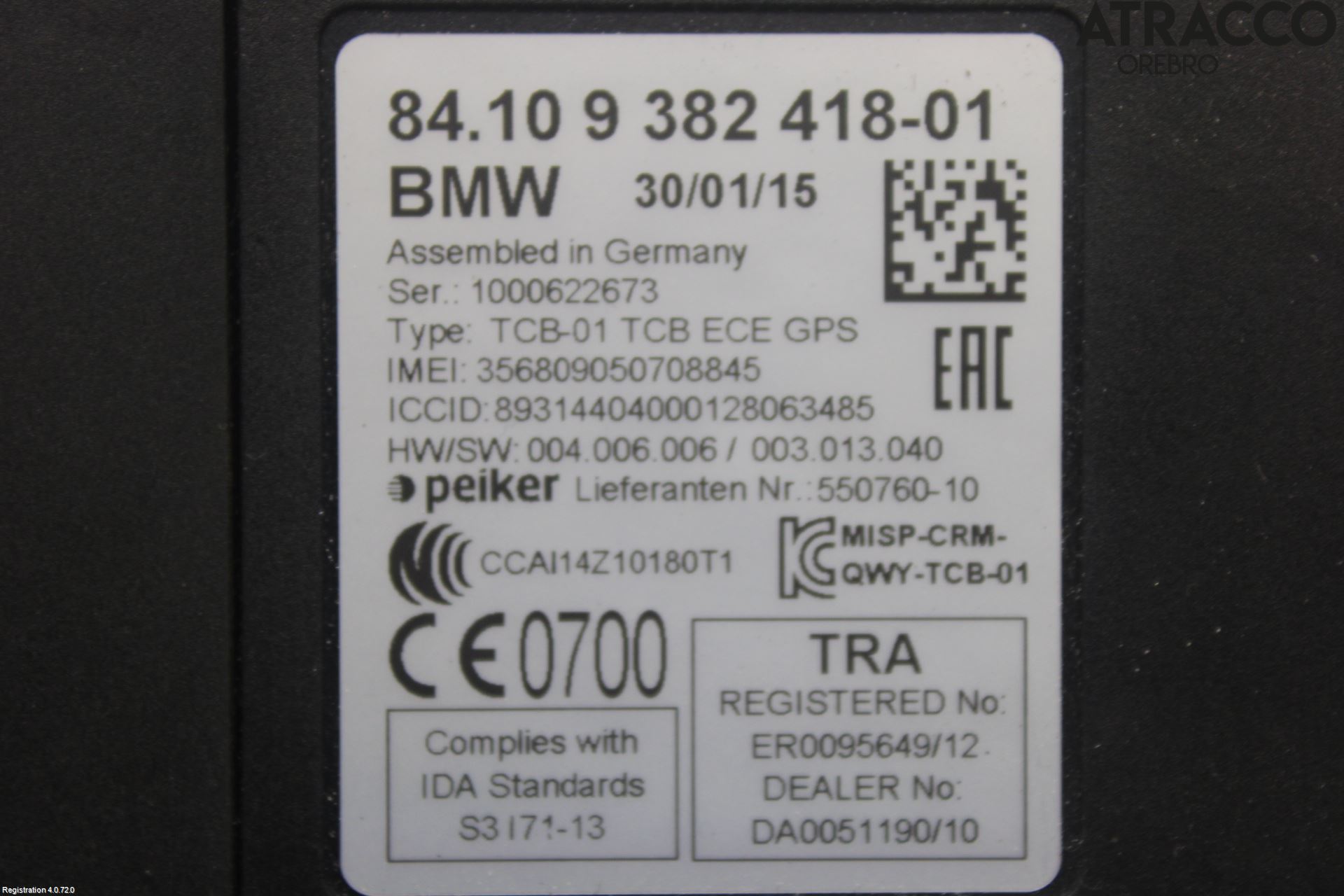 BMW 3 F30/F31/F80 12-19 Styrenhet Övrigt