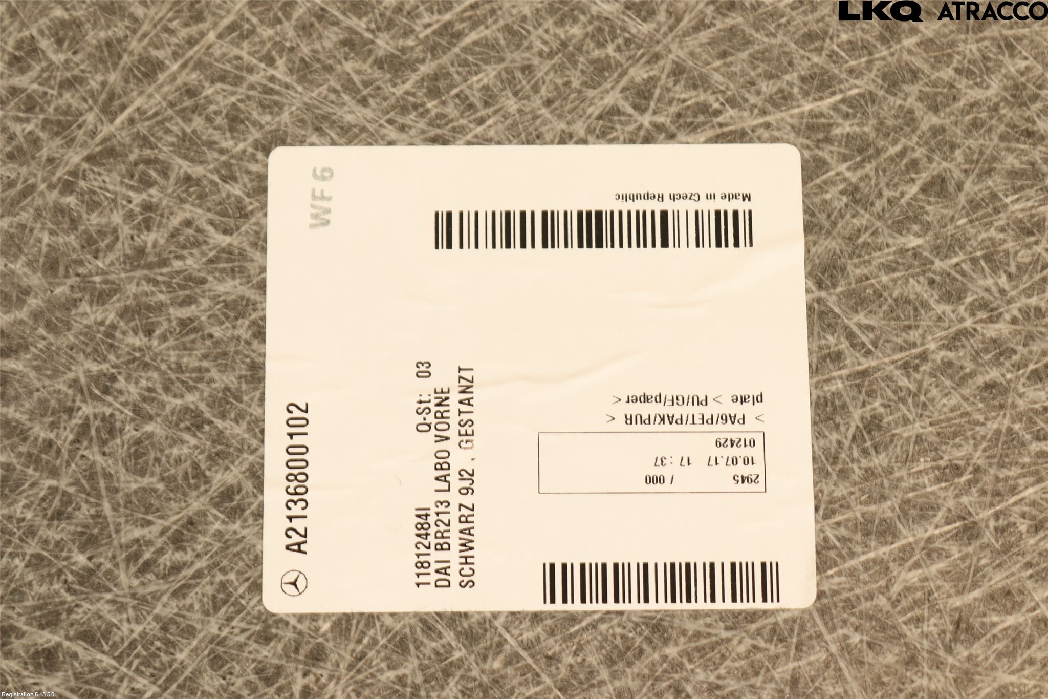 Mercedes-Benz MB E-KLASS (W213) 16-23 Bagage Golv