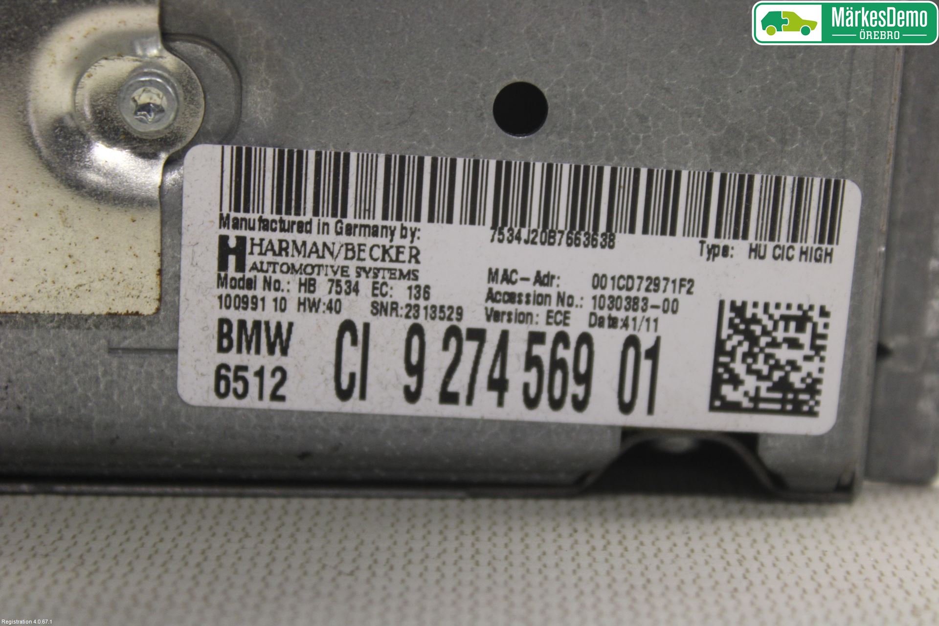 BMW 7 F01/02/03/04 09-15 Cd Radio - Multimediapanel