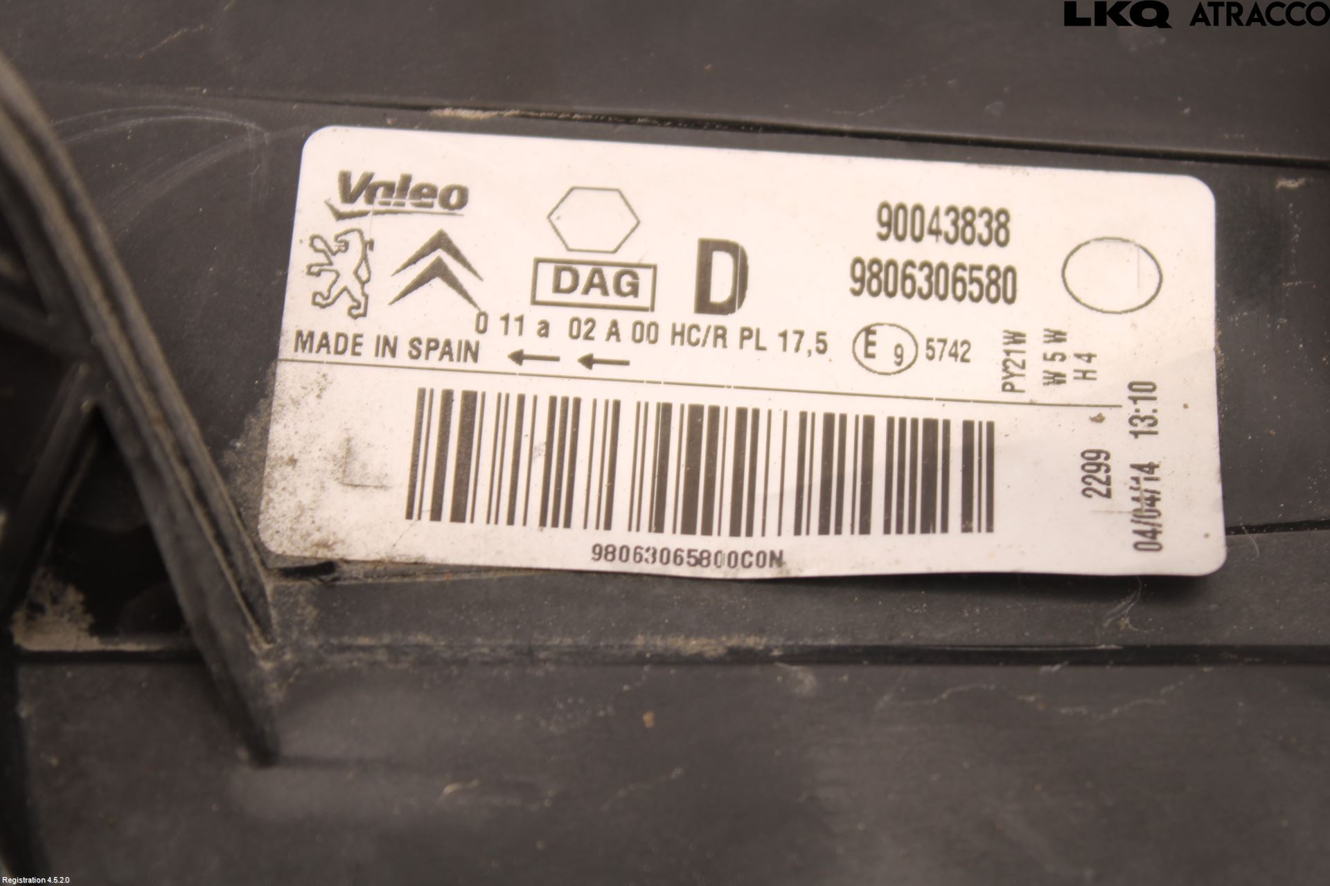 Citroen BERLINGO 08-18 Strålkastare Höger