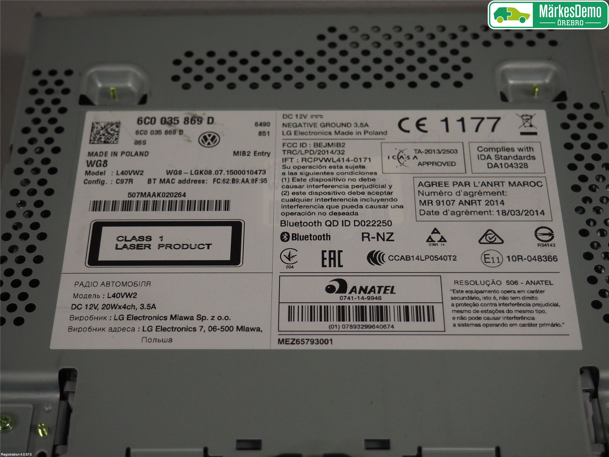 Volkswagen VW POLO 10-17 Radio