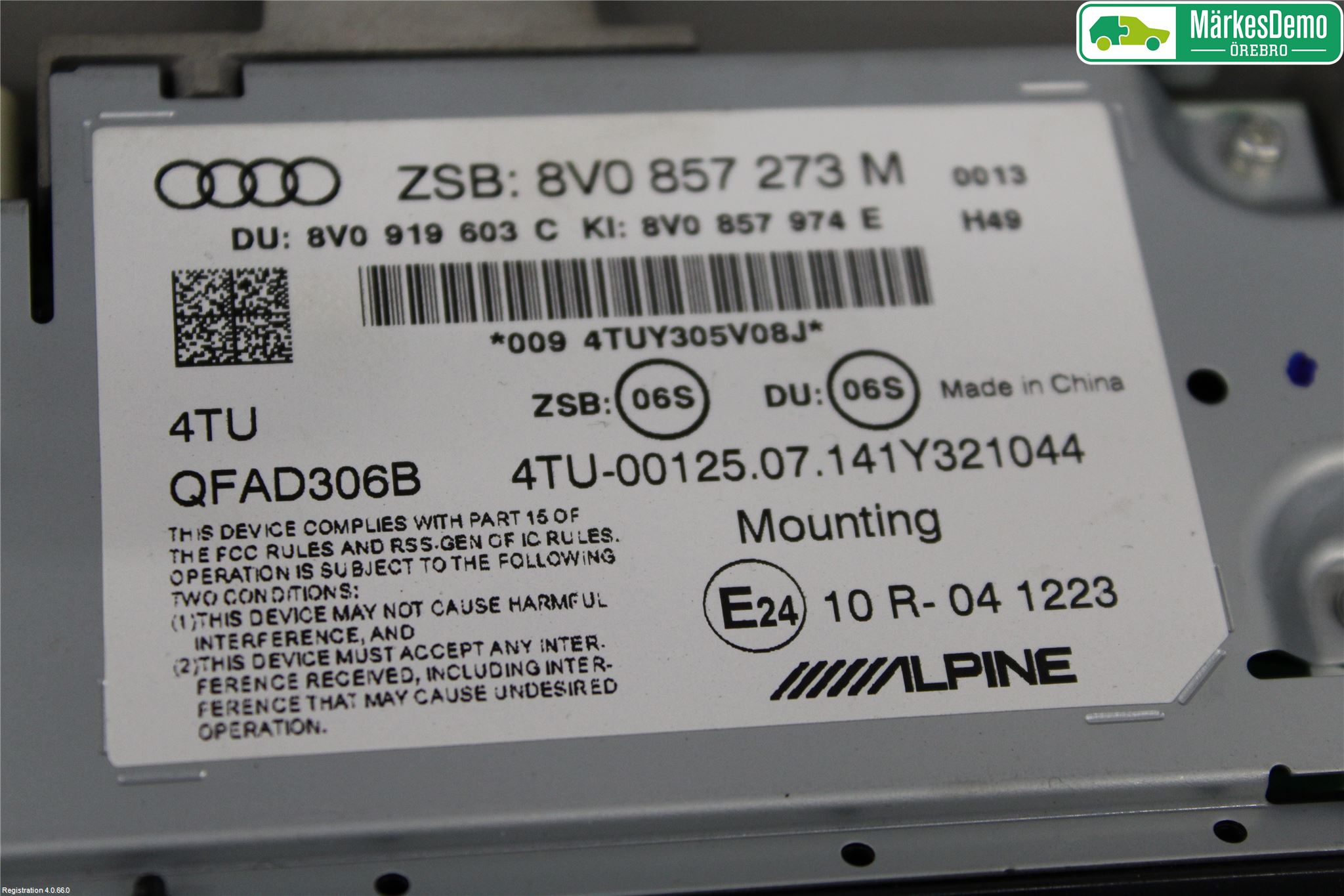 Audi A3/S3 8V 13-20 Bildskärm