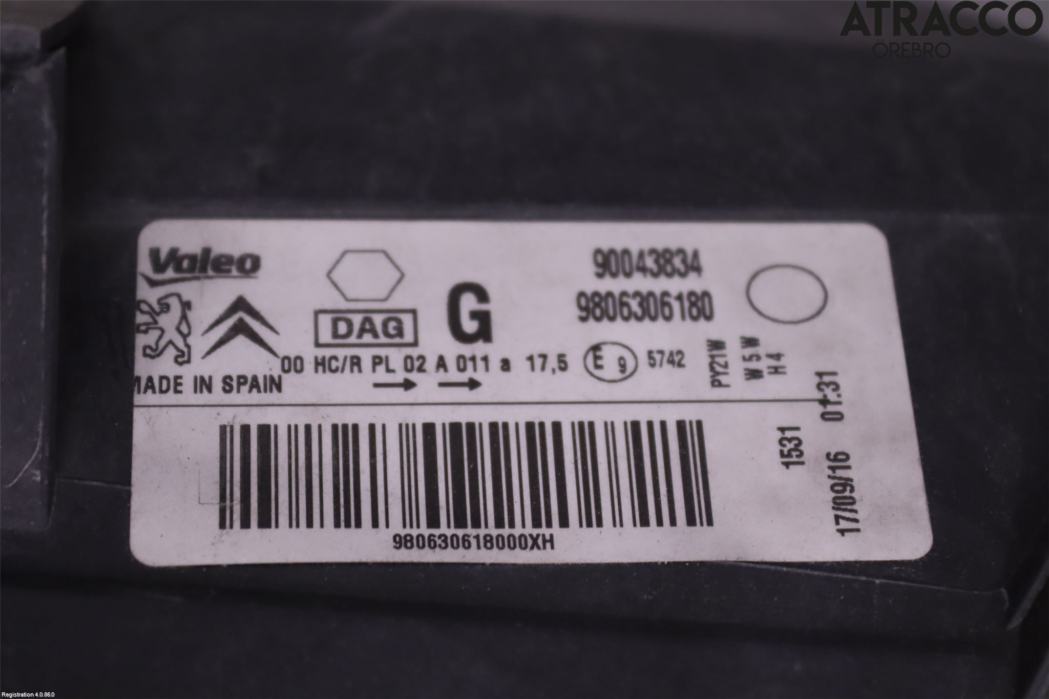 Citroen BERLINGO 08-18 Strålkastare Vänster