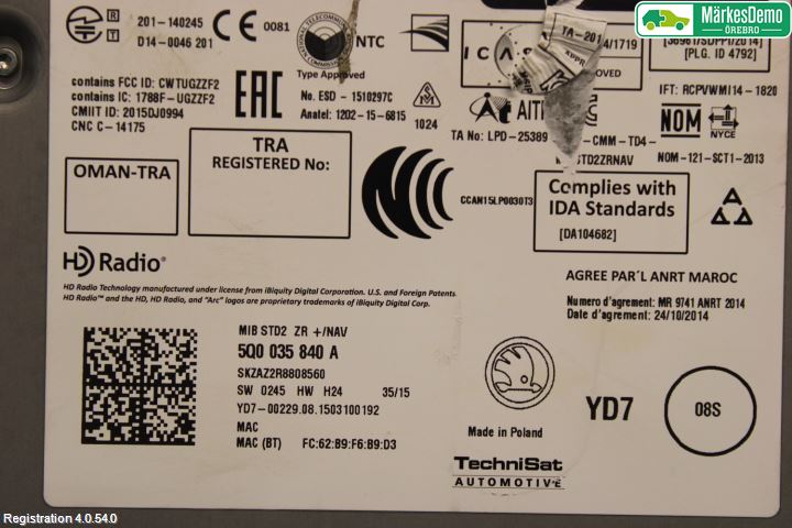 Skoda FABIA 15-21 Radio