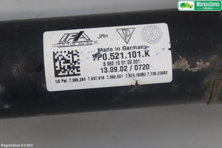 Volkswagen VW TOUAREG 7P 11-18 Mellanaxel Främre