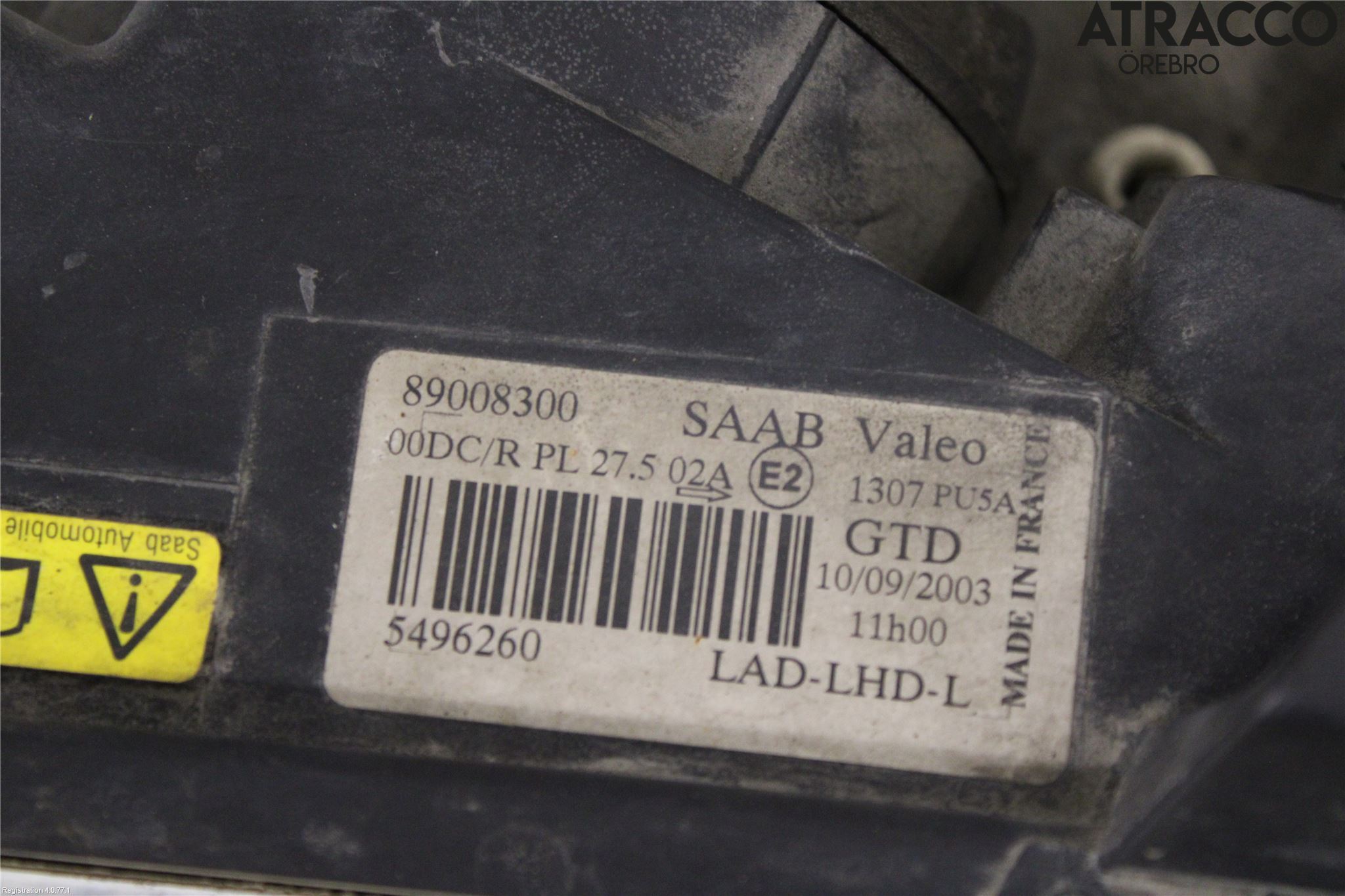 Saab 9-5 -05 Strålkastare Vänster