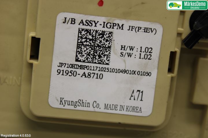 Kia OPTIMA 16-20 Säkringsdosa-Elcentral