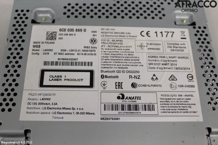 Volkswagen VW POLO 10-17 Cd Radio - Multimediapanel