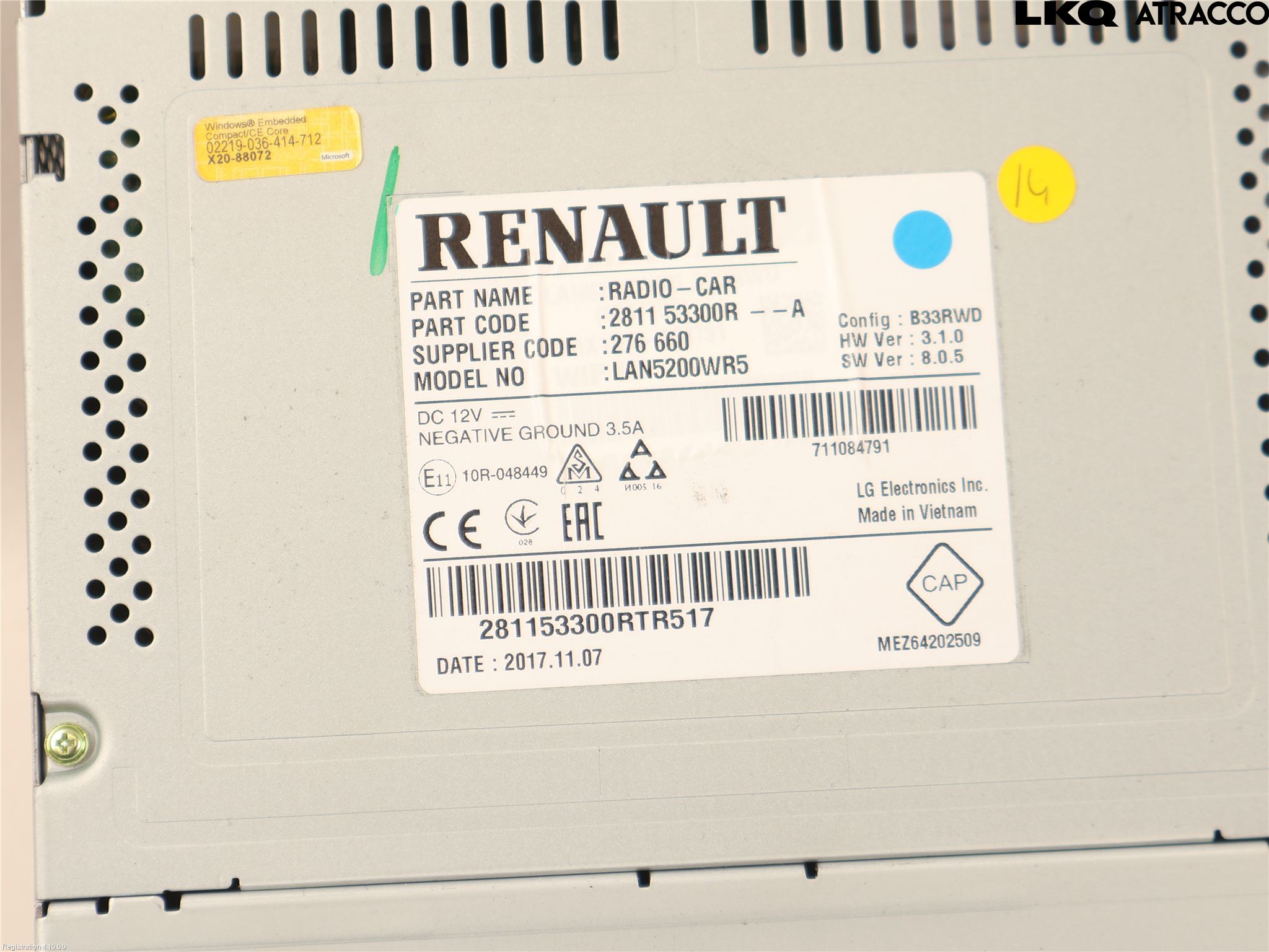 Renault CAPTUR 13-19 Cd Radio - Multimediapanel