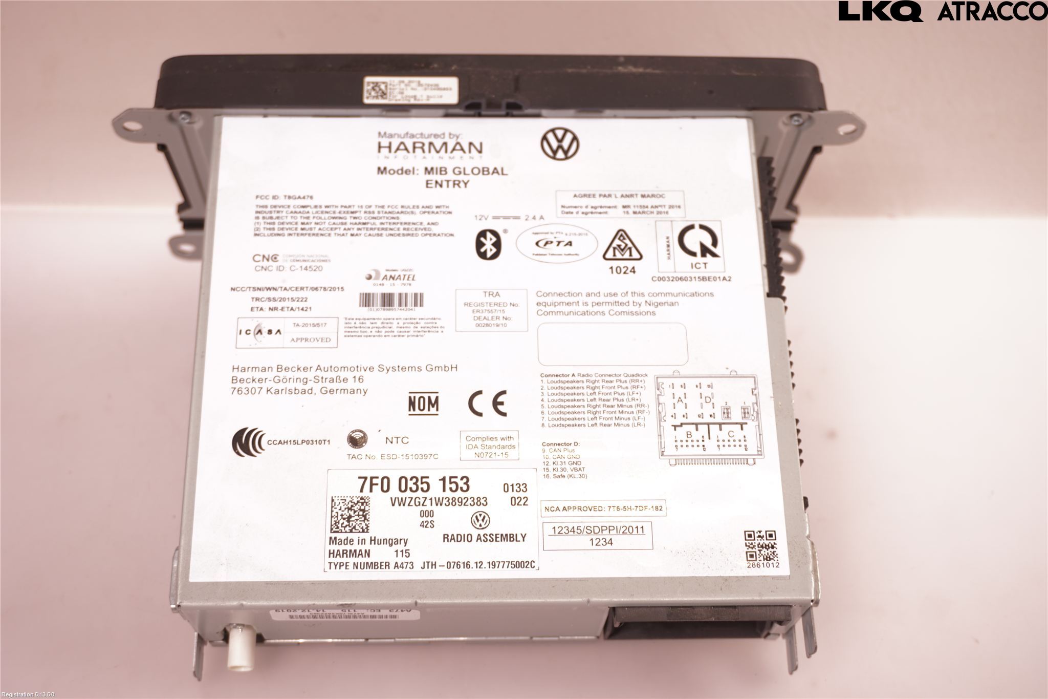 Volkswagen VW CADDY 16-20 Cd Radio - Multimediapanel