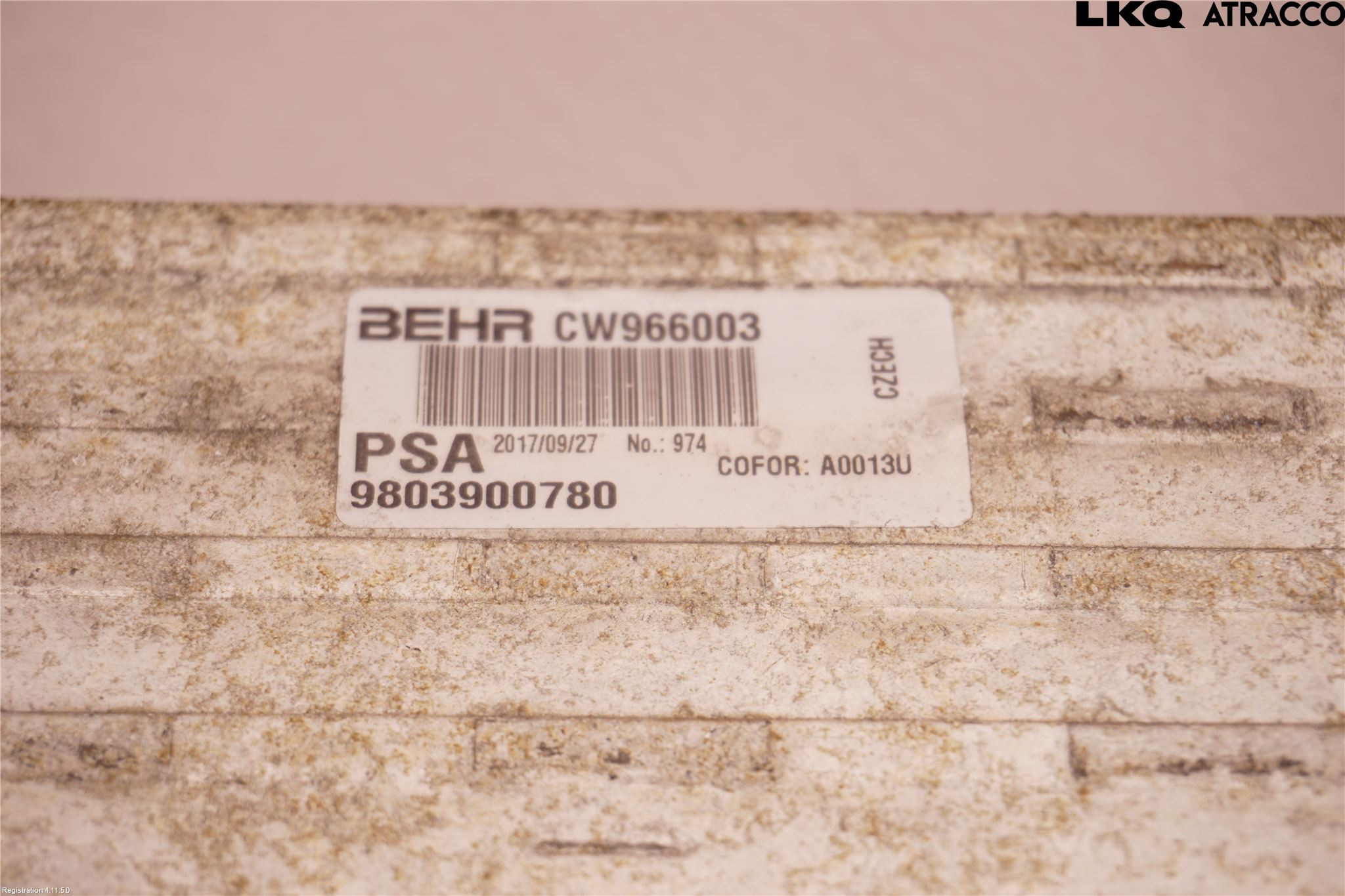 Citroen COTROEN C3 17-24 Laddluft-Intercooler Kyl