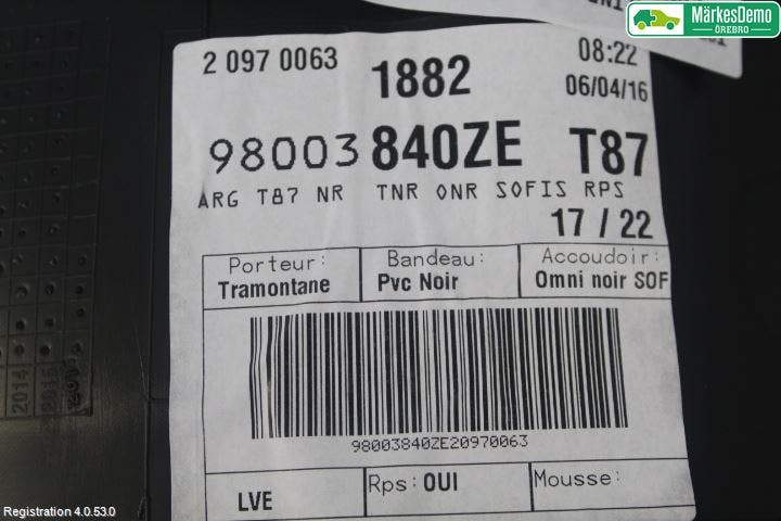 Peugeot 5008 10-16 Dörrklädsel Vä